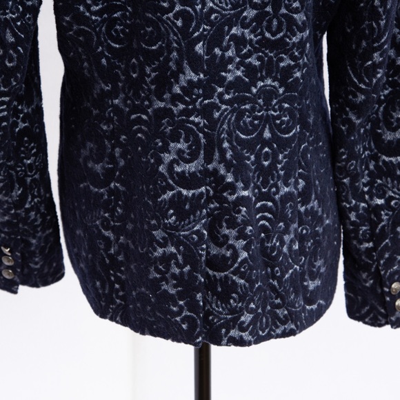 Textured navy blazer jacket wool blend Cabi 8 - Picture 6 of 9